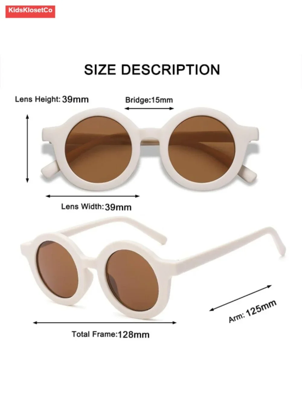 Kids Round Sunglasses UV400 Protection Unbreakable Plastic